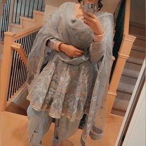 Light blue dhoti salwar suit